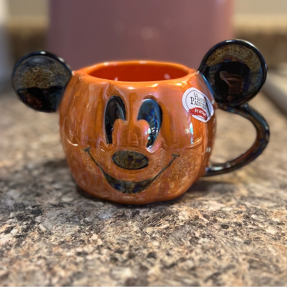 NWT Disney Metallic finish Mickey Pumpkin Mug
